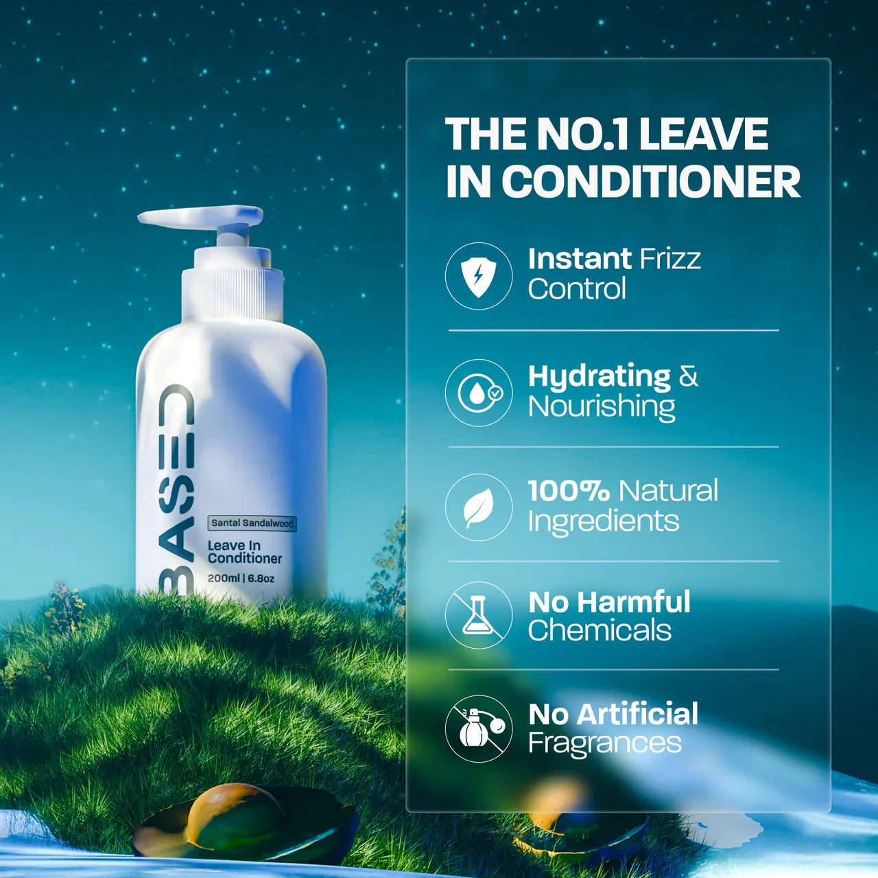 BASED Leave-In Conditioner benefits and features - frizz control curly hair