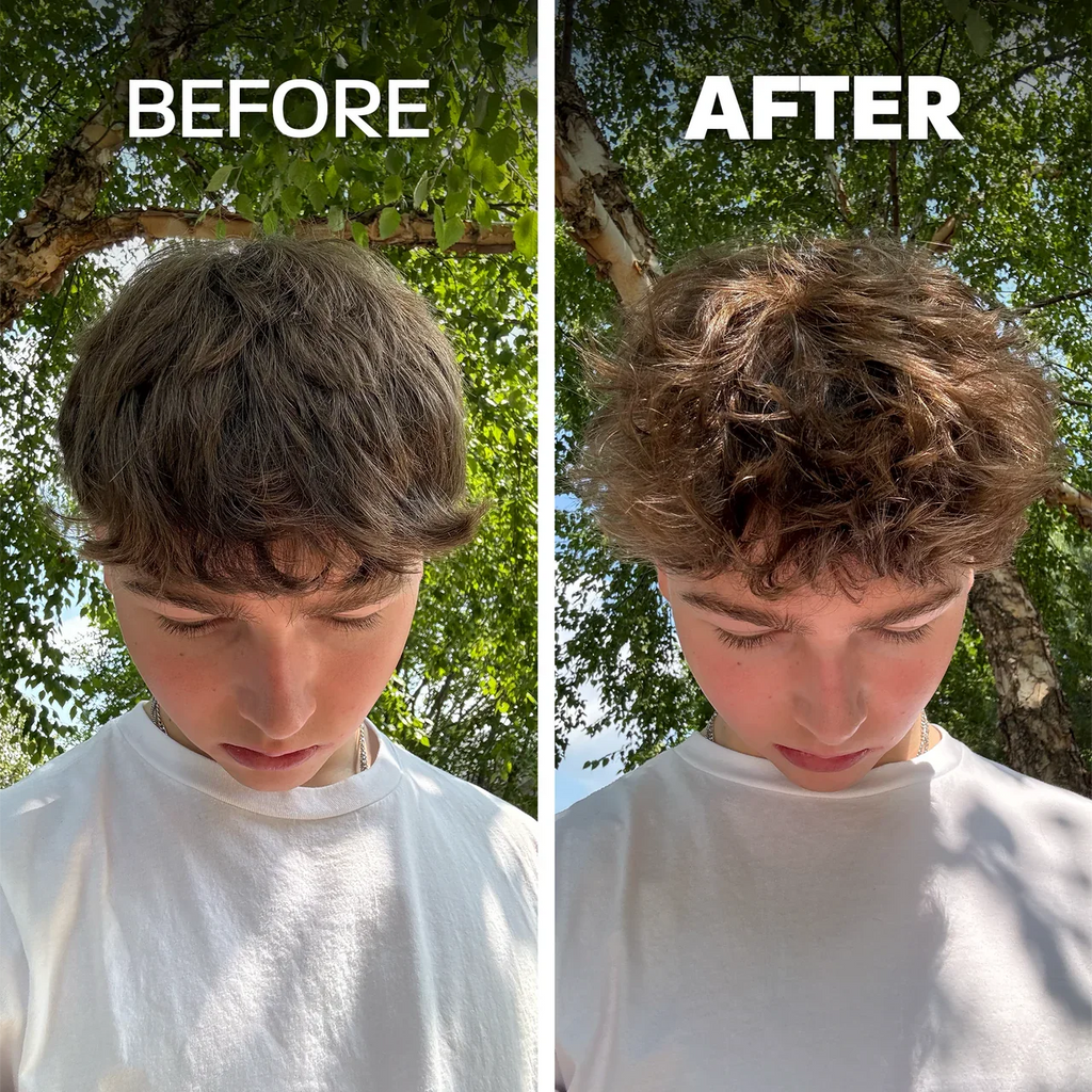 BASED Sea Salt Spray before and after results - men's hair transformation
