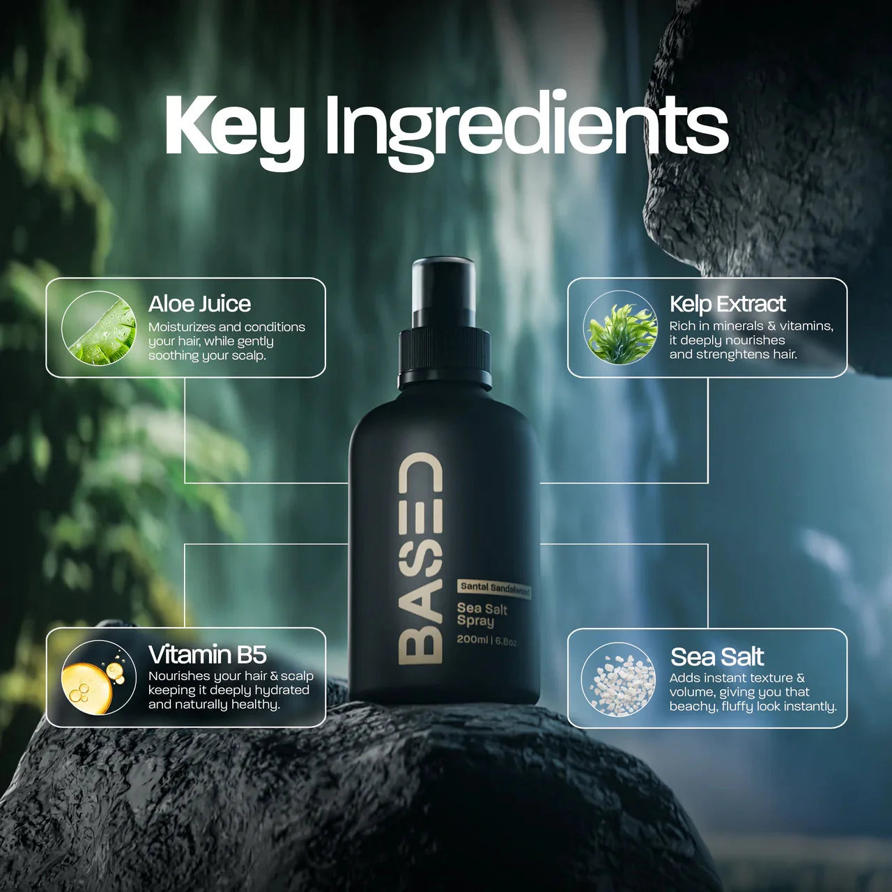 BASED Sea Salt Spray natural ingredients - aloe vera sea salt formula