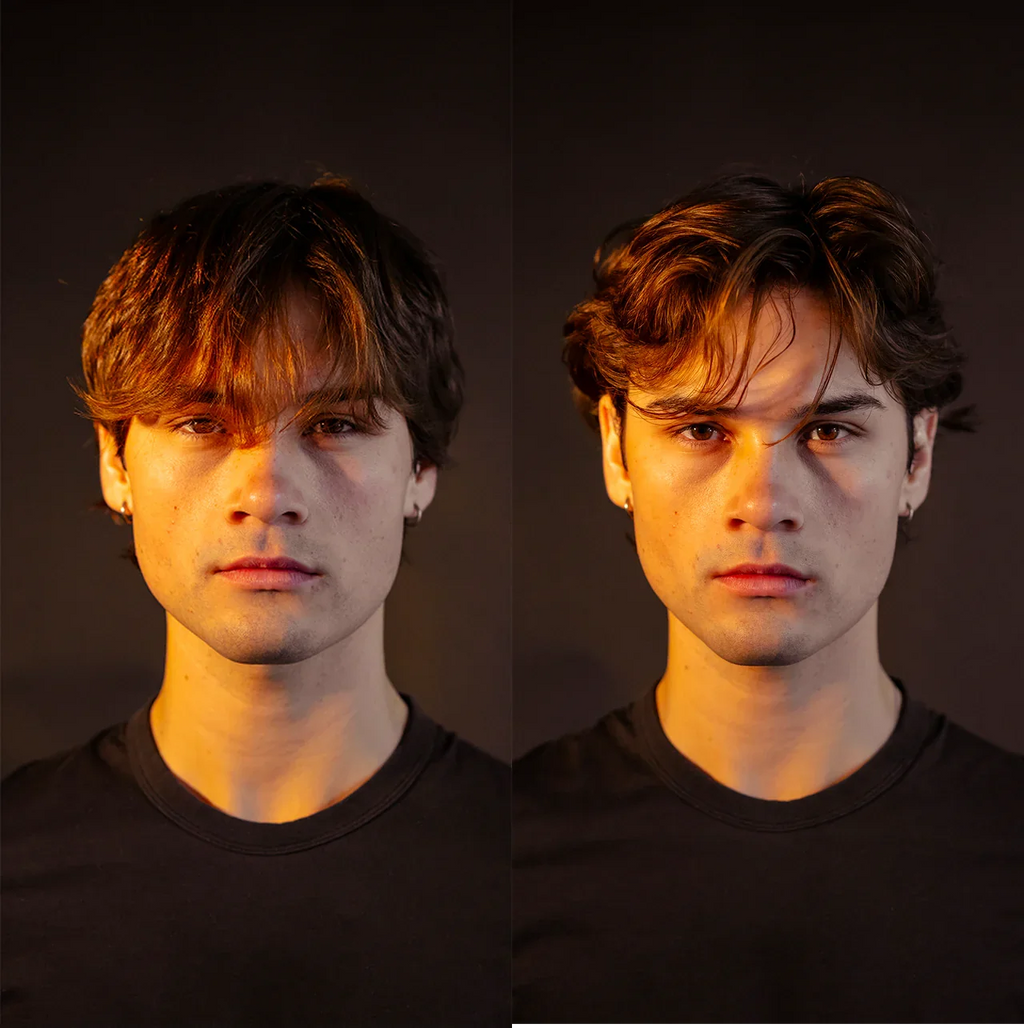 BASED Texture Powder before and after results - volume transformation